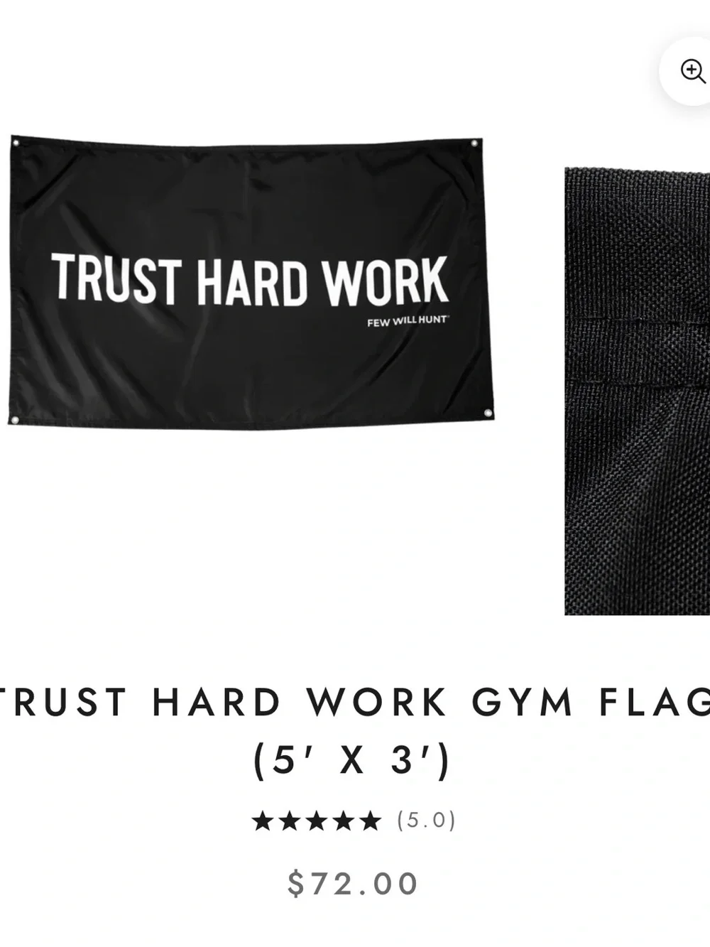 Trust Hard Work Black Motivational Wall Banner by Few Will Hunt